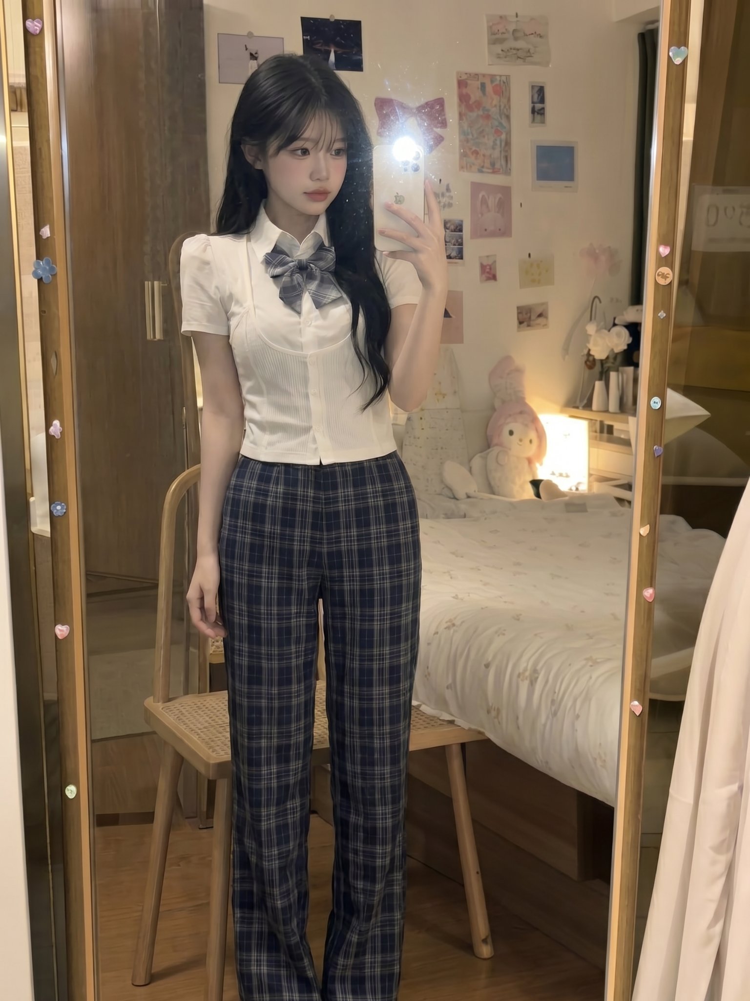 Ultra-realistic smartphone mirror selfie of a beautiful young East Asian woman… — GPT Image 2 prompt by @saniaspeaks_
