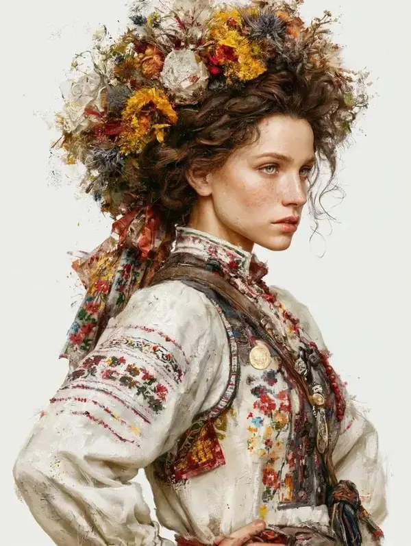 A single highly detailed fine art portrait of a young Slavic woman in… — GPT Image 2 prompt by @kingofdairyque