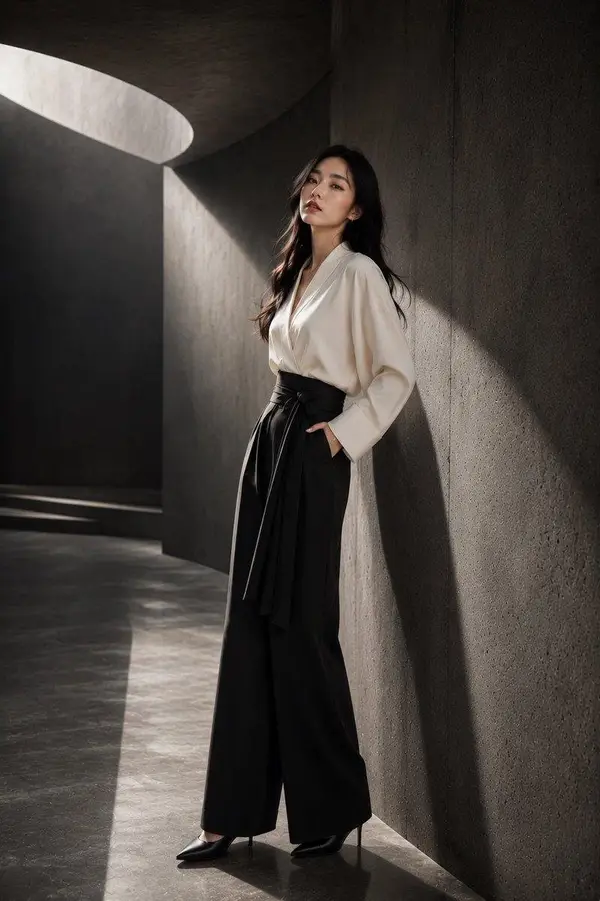 A stunning young Japanese woman in a high-end fashion studio photoshoot,… — GPT Image 2 prompt by @Kashberg_0