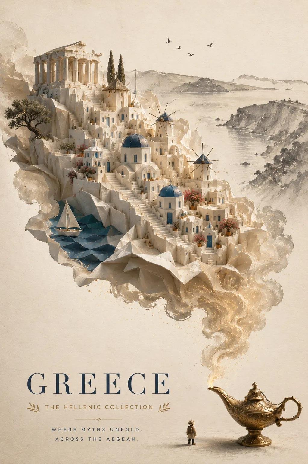 Create an elegant, premium travel poster featuring a magical miniature world of… — GPT Image 2 prompt by @Goodmanprotocol
