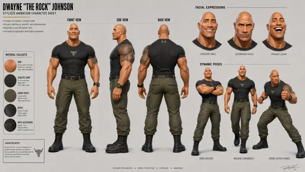 CHARACTER: [CHARACTER NAME] Create ONE professional animation character sheet.… — AI Model prompt by @ZephyraLeigh