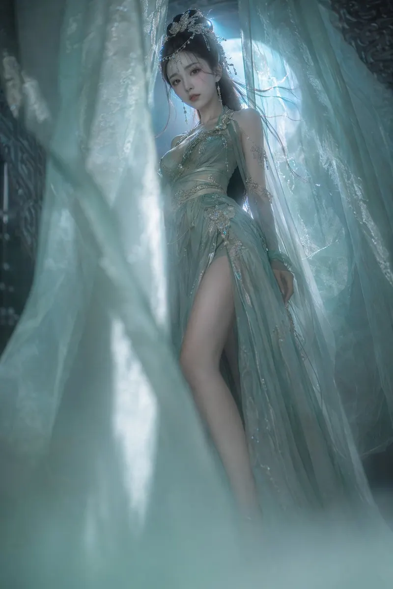 Photorealistic Chinese xianxia fashion portrait, ethereal dark fantasy… — AI Model prompt by @BubbleBrain