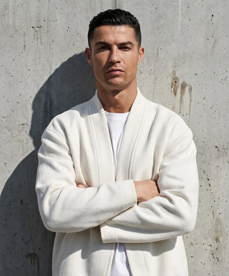 Ultra-realistic luxury editorial portrait of a stylish football icon standing… — GPT Image 2 prompt by @Taaruk_
