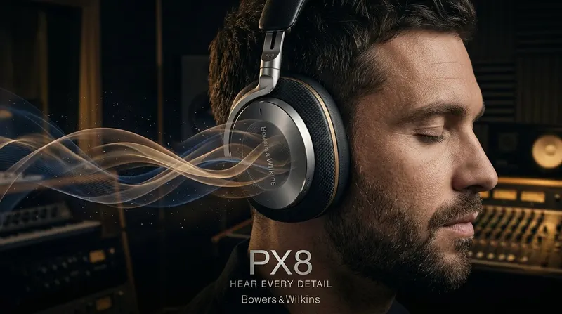 Ultra-premium cinematic advertising poster for Bowers & Wilkins Px8 luxury… — Nano Banana Pro prompt by @im_shahid7