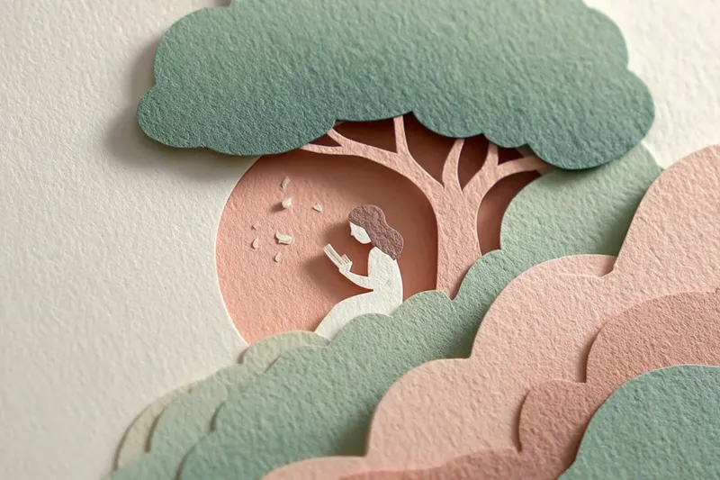 Layered paper-cut illustration of [subject], built with overlapping shapes in… — AI Model prompt by @azed_ai