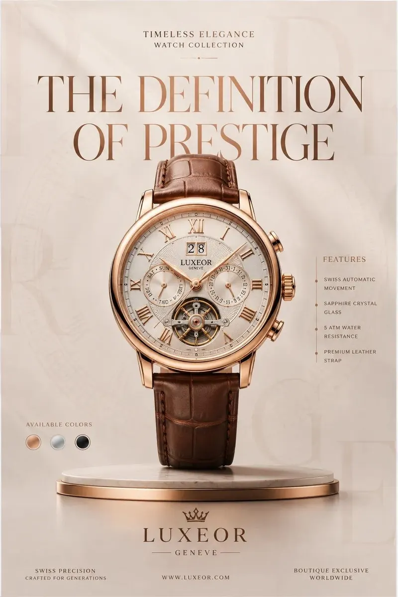 TITLE: LUXURY PRODUCT EDITORIAL CAMPAIGN TOPIC: Premium advertising poster for… — GPT Image 2 prompt by @Goodmanprotocol