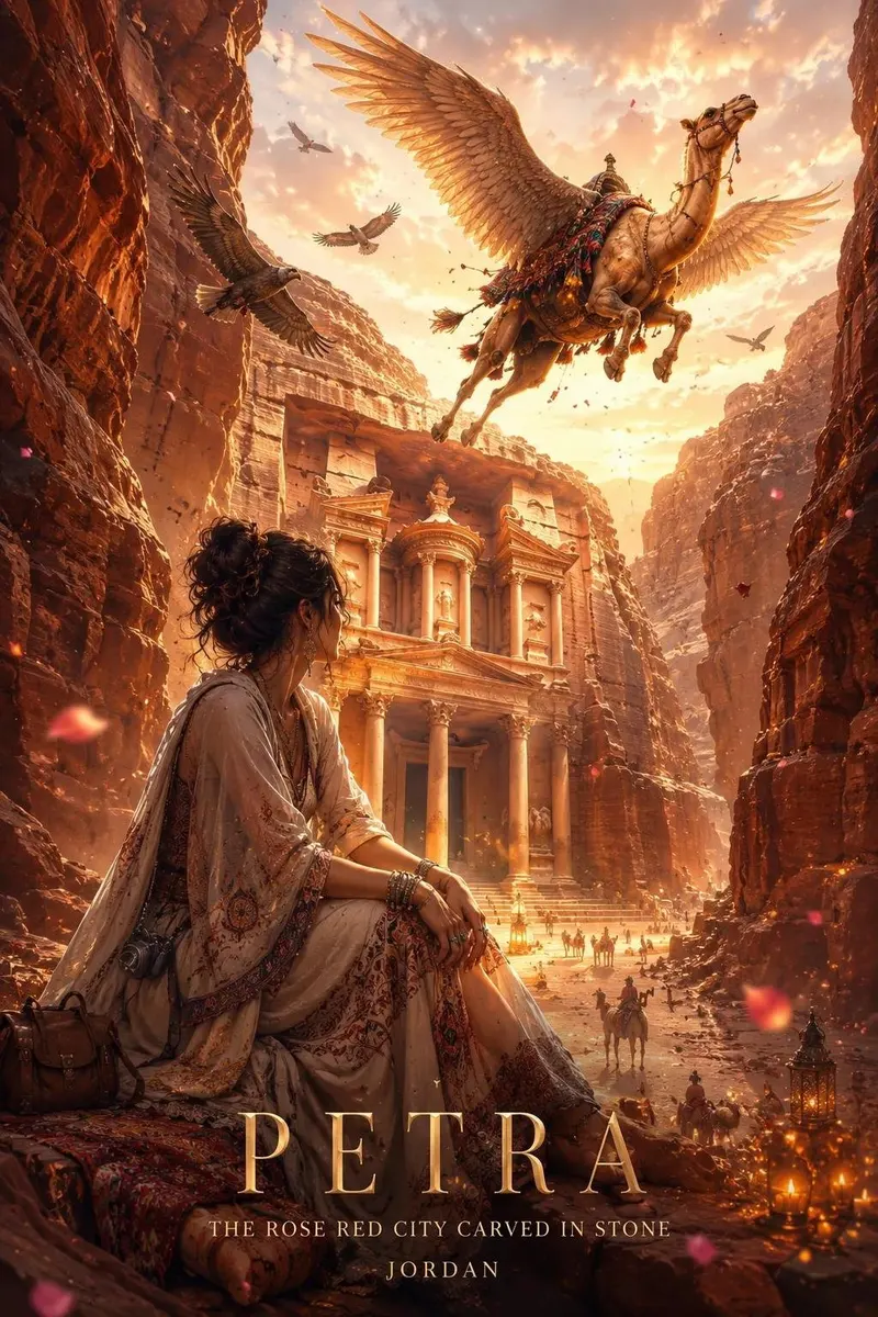 [DESTINATION]: A breathtaking cinematic travel poster of [DESTINATION],… — GPT Image 2 prompt by @Goodmanprotocol
