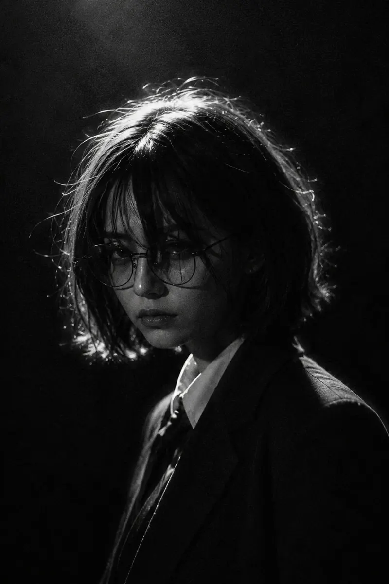 Ultra-realistic cinematic black-and-white portrait of the subject in a formal… — GPT Image 2 prompt by @harboriis