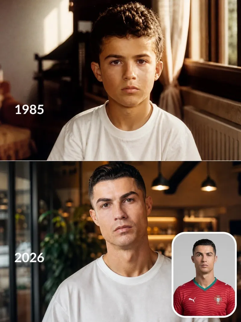 Create a realistic vertical split-screen "Then vs Now" transformation featuring… — GPT Image 2 prompt by @Taaruk_