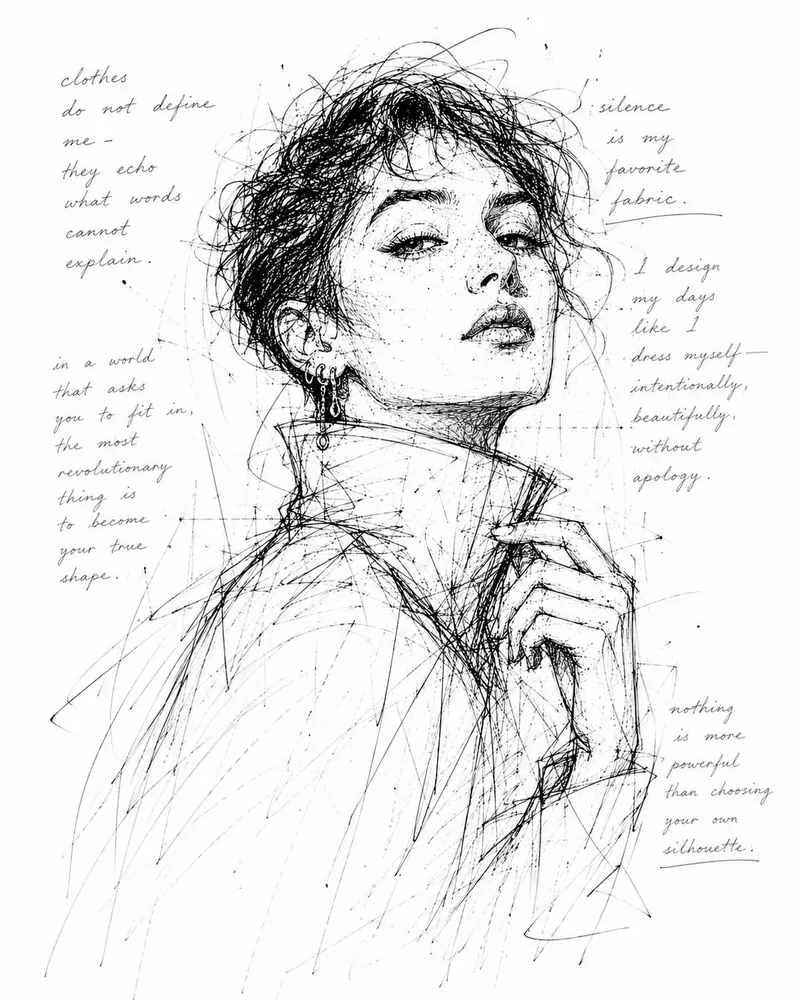 Monochrome scribble ink drawing on clean white paper featuring [SUBJECT] with… — GPT Image 2 prompt by @Sairah_0