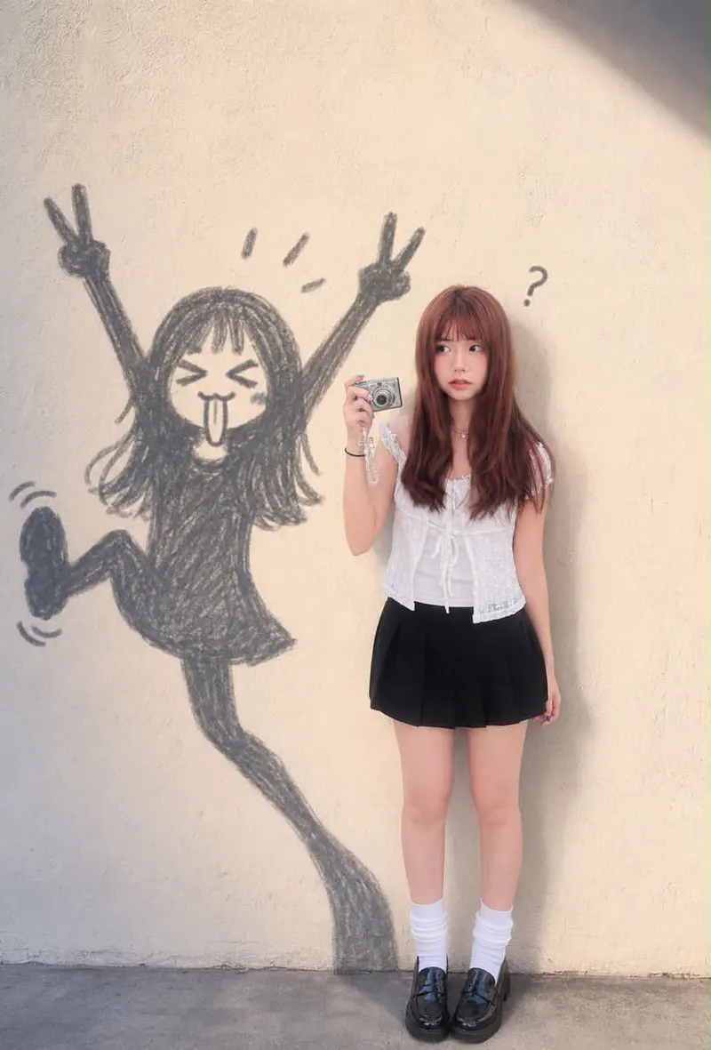 A candid editorial-style full-body portrait of a cute young woman standing… — GPT Image 2 prompt by @Sairah_0