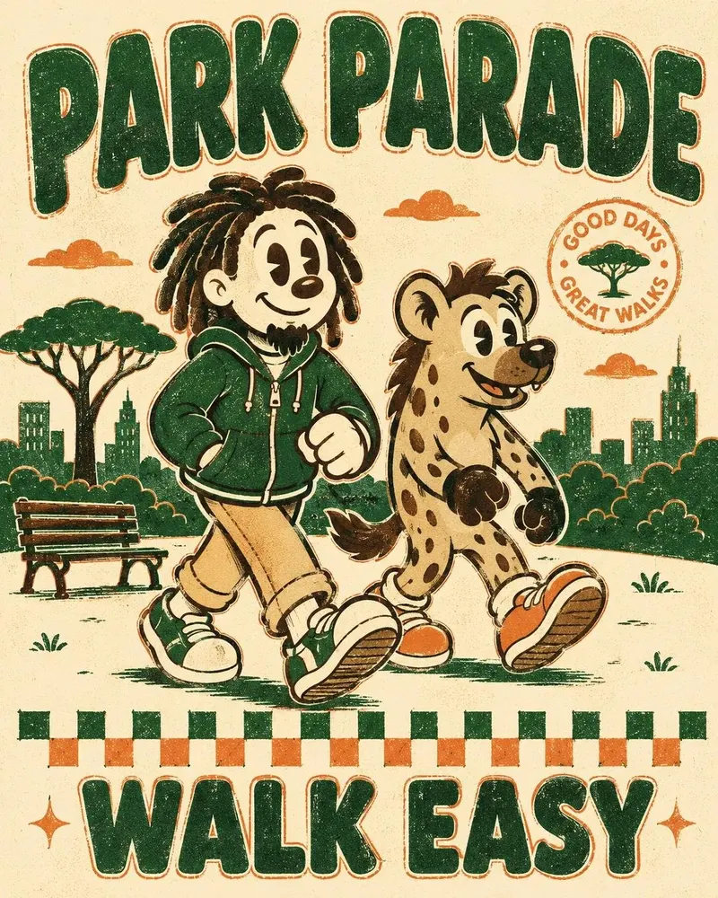 Vintage mascot poster in a vertical 4:5 layout on a cream paper background… — GPT Image 2 prompt by @Goodmanprotocol