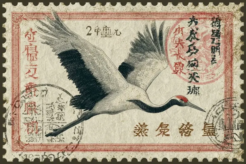 A Japanese-inspired postage stamp featuring a [subject], framed by [border… — AI Model prompt by @azed_ai
