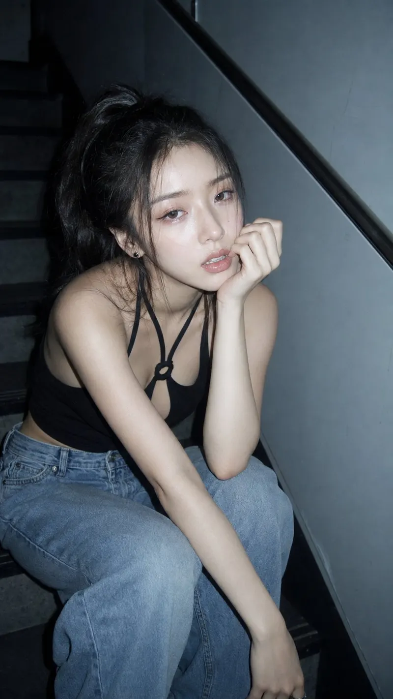 Vertical 9:16, photorealistic Korean-style CCD flash portrait, intimate… — AI Model prompt by @BubbleBrain