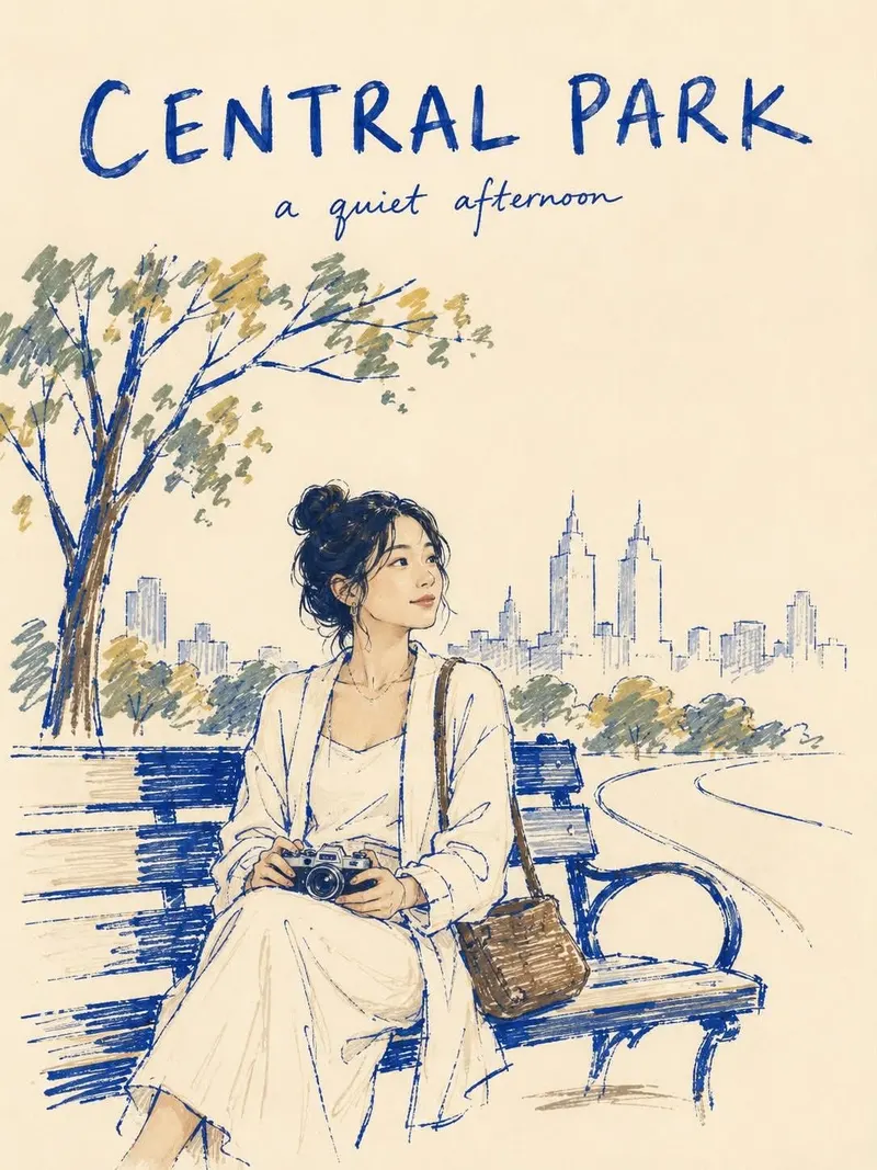 Hand-drawn travel journal illustration in a refined ink-and-watercolor sketch… — GPT Image 2 prompt by @Taaruk_