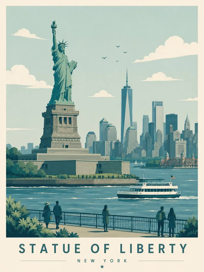 Editorial travel poster illustration of [DESTINATION], flat vector art,… — Seedream prompt by @Naiknelofar788