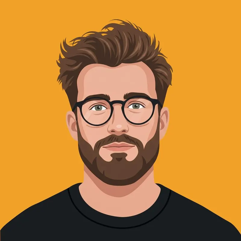 A centered front-facing vector portrait of a person in a modern flat… — GPT Image 2 prompt by @ChillaiKalan__