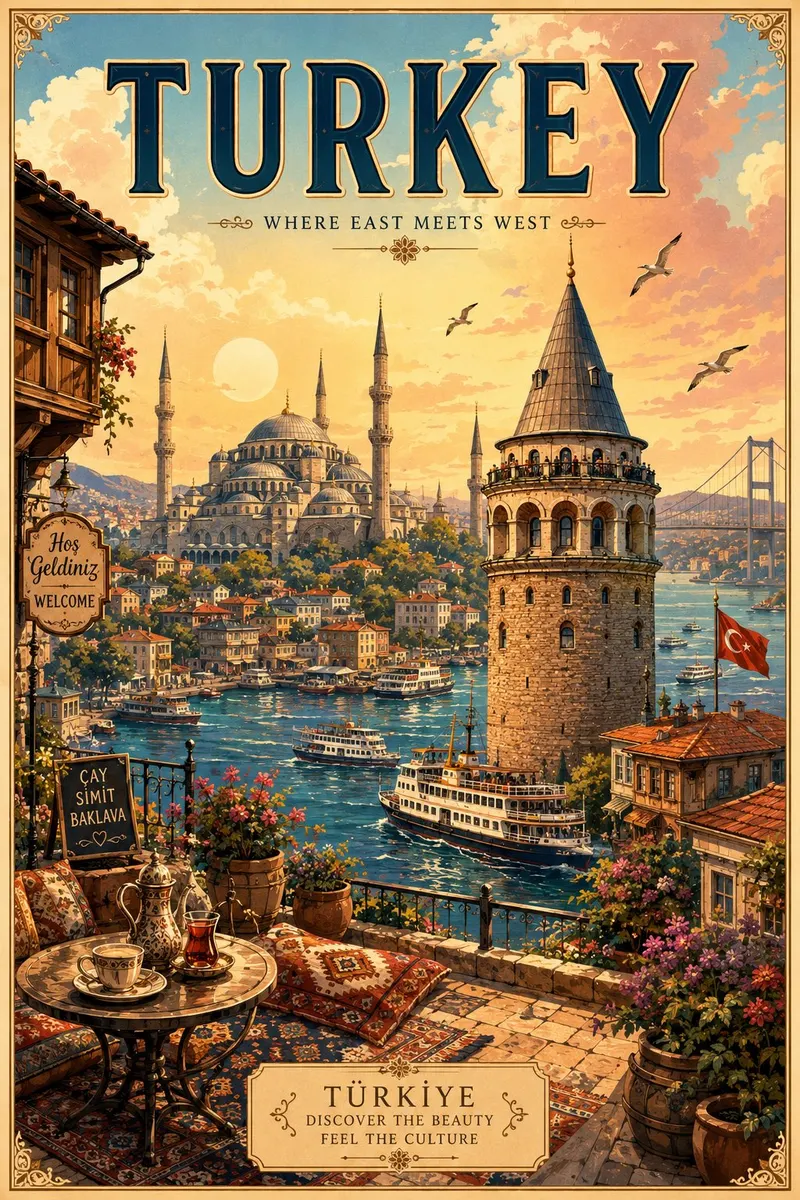 vintage illustrated travel poster Create a charming vertical illustrated travel… — GPT Image 2 prompt by @Naiknelofar788