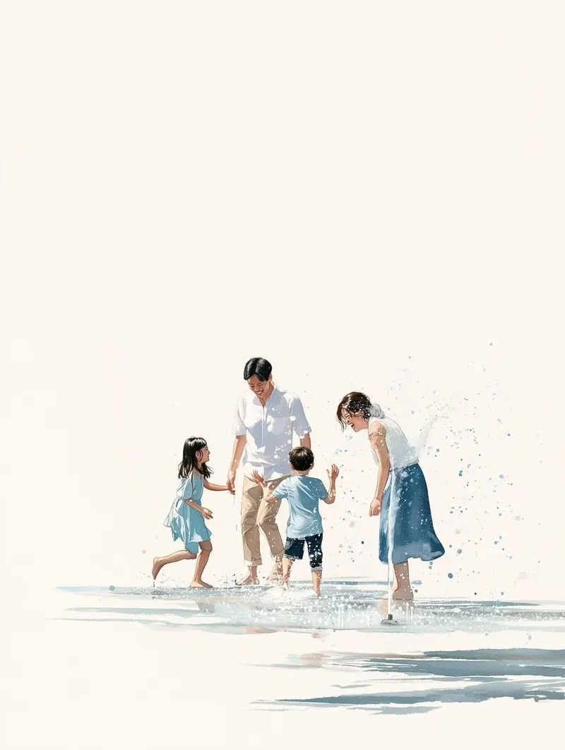 Minimalist watercolor illustration on richly textured handmade watercolor… — Midjourney prompt by @Goodmanprotocol