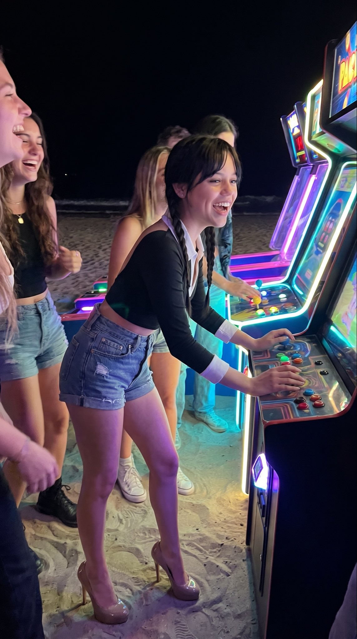 Let’s play arcade videogames tonight before bed?😀🕹️ Good night, sleep well🌟… — AI-generated image by @KeorUnreal using Nano Banana Pro