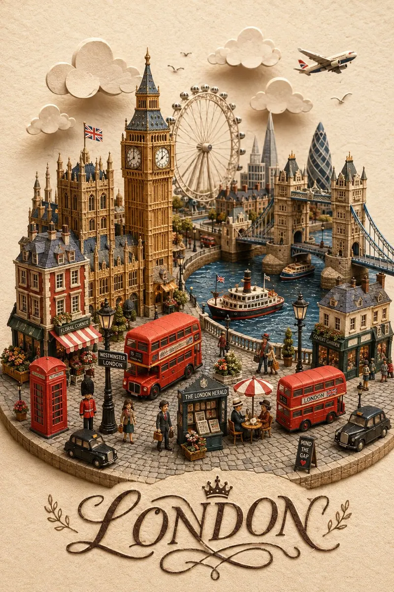GPT Image 2 on ChatGPT Prompt: Create a charming miniature 3D papercraft and… — GPT Image 2 prompt by @john_my07
