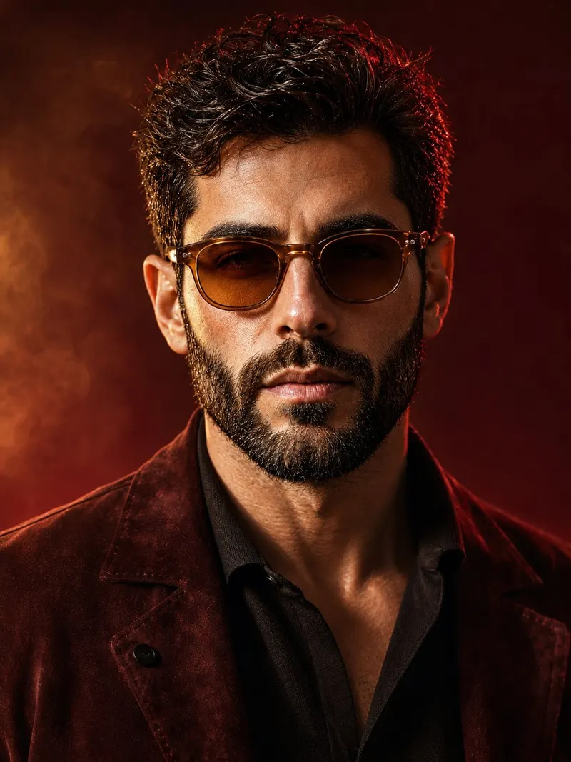 A cinematic, ultra-realistic close-up portrait of a stylish man, using the… — GPT Image 2 prompt by @iamsofiaijaz
