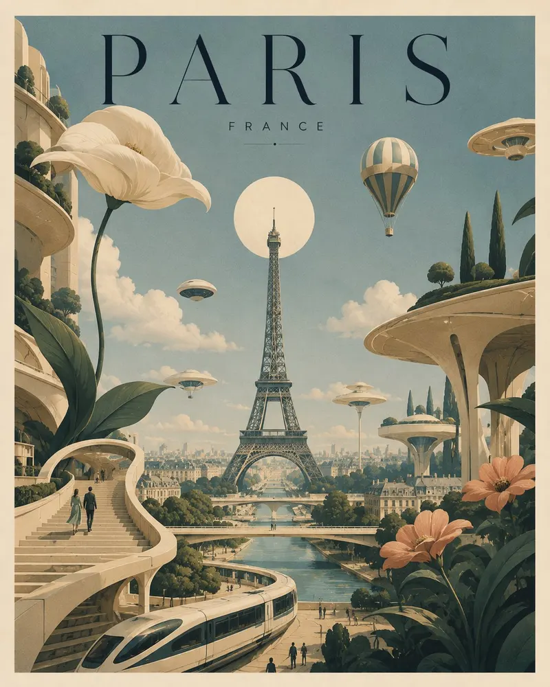 Create a visually unforgettable editorial art poster of a dreamlike futuristic… — GPT Image 2 prompt by @Naiknelofar788