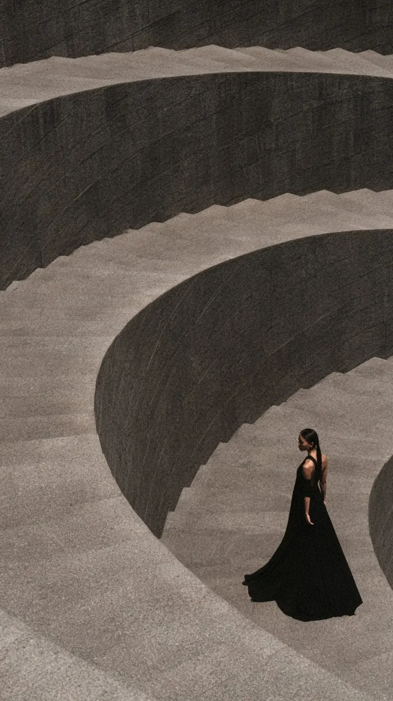 artistic surreal minimalist image, grand master shot, a woman showed in a… — Midjourney prompt by @carolletta