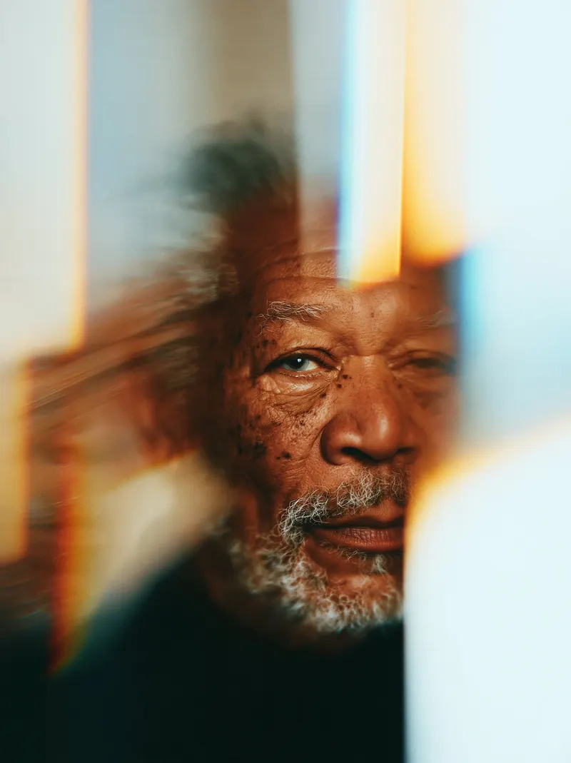 Morgan Freeman, cinematic --ar 3:4 --raw --sref 1817778782::4 3349256275::3… — Midjourney prompt by @michaelrabone