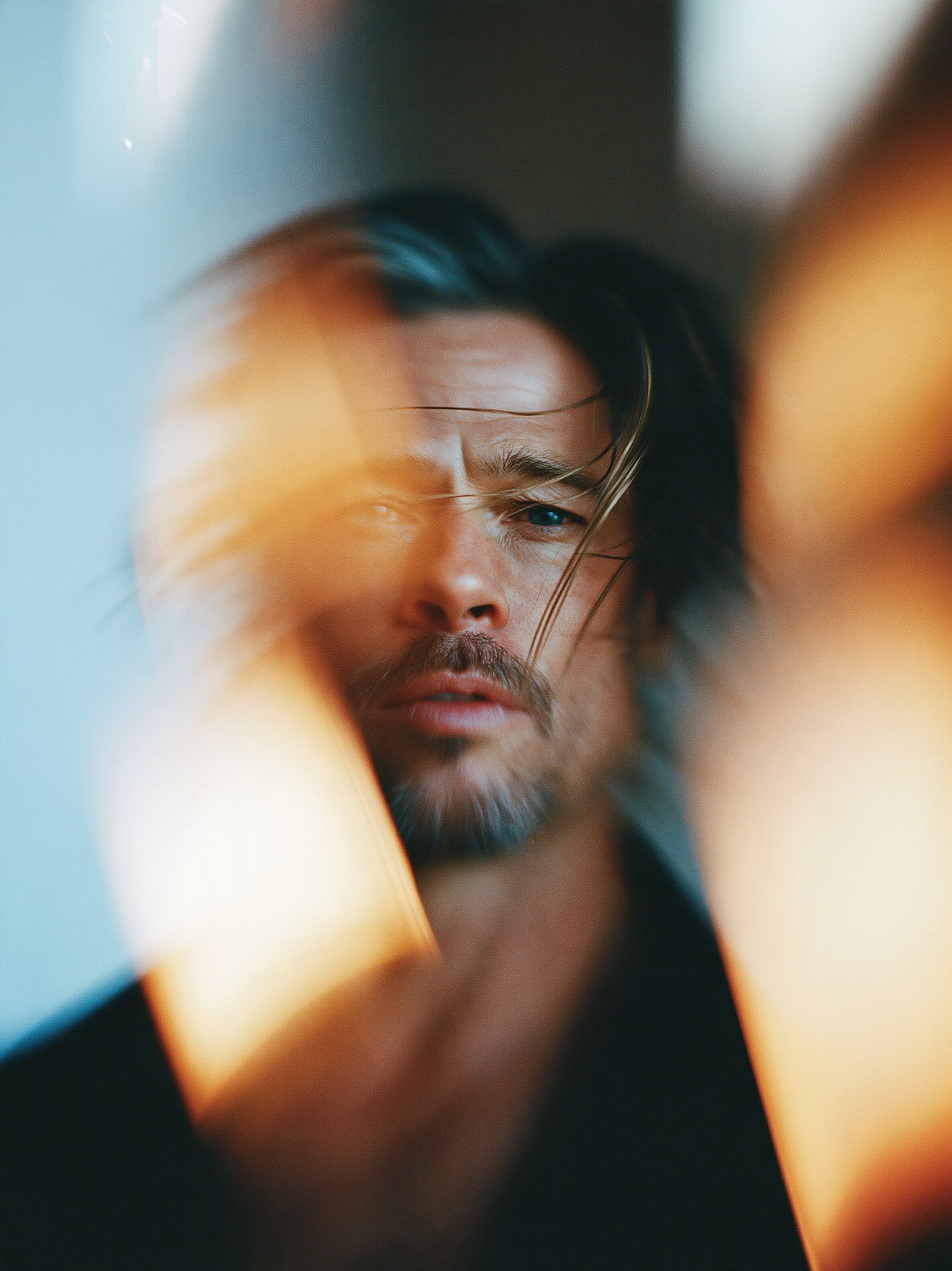 Brad Pitt, cinematic --ar 3:4 --raw --sref 1817778782::4 3349256275::3… — AI-generated image by @michaelrabone using Midjourney