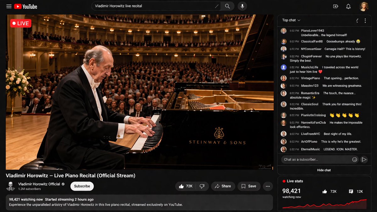 {argument name="pianist" default="Vladimir Horowitz"} performs a {argument… — AI-generated image by @bowowwoaaa2 using GPT Image 2
