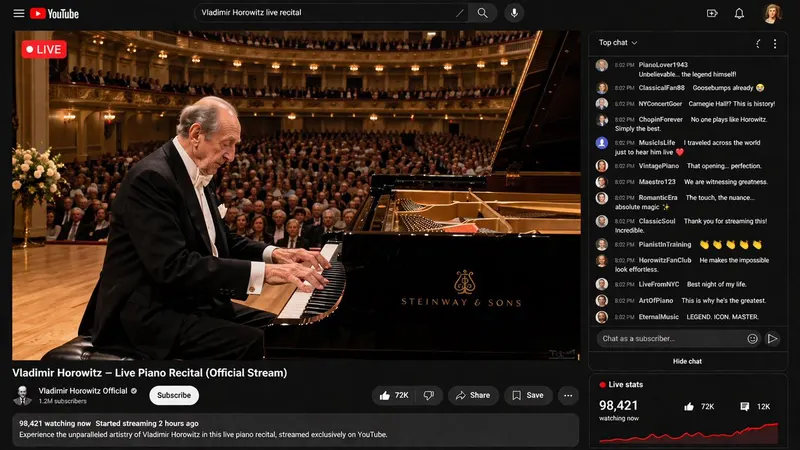 {argument name="pianist" default="Vladimir Horowitz"} performs a {argument… — GPT Image 2 prompt by @bowowwoaaa2