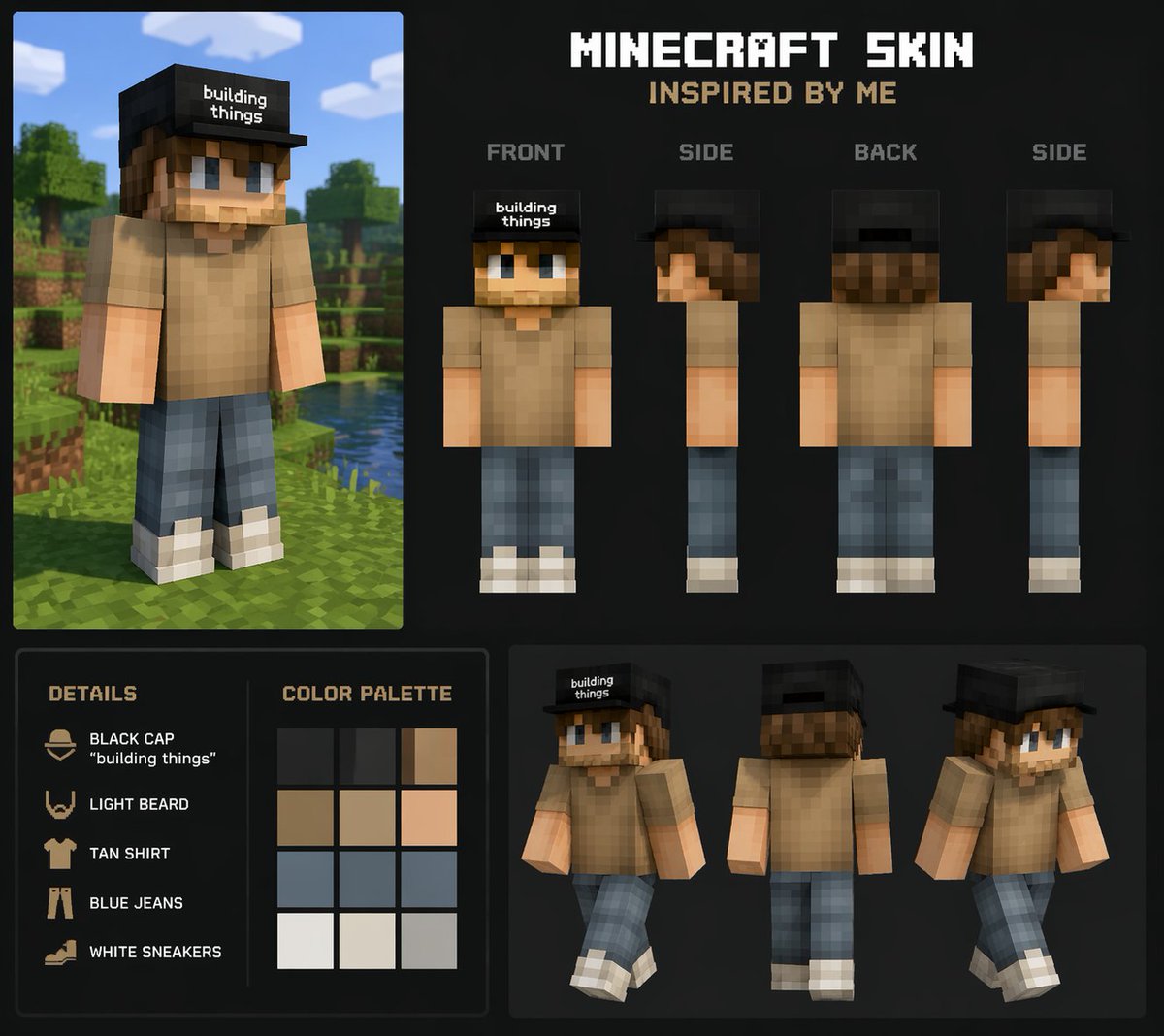 create a minecraft skin inspired by {argument name="reference" default="my… — AI-generated image by @nicdunz using GPT Image 2